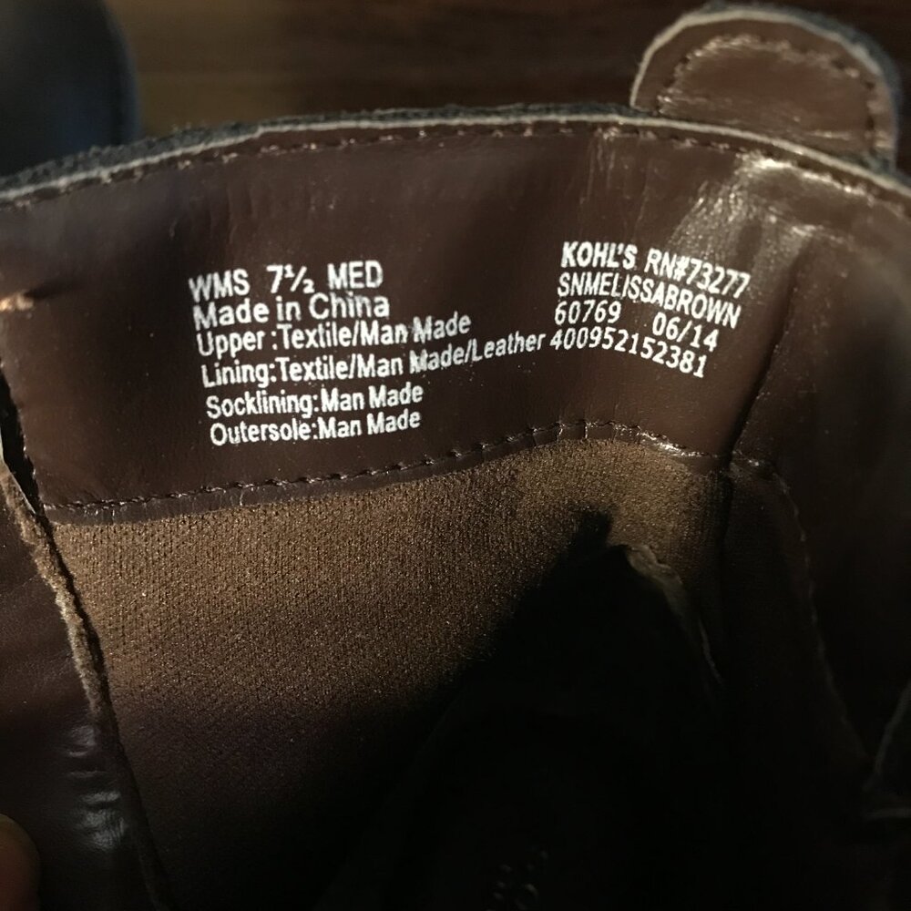 NEW Sonoma Melissa Ankle Boots Dark Brown Faux Suede Zipper Studs Womens 7.5 - Picture 7 of 10